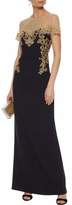 Thumbnail for your product : Marchesa Notte Metallic Lace-appliqued Tulle And Crepe Gown