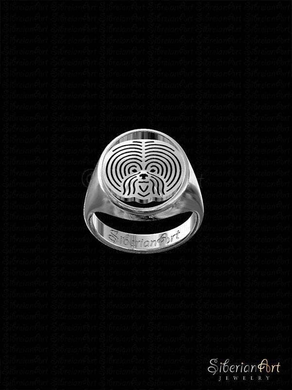 Etsy sterling Silver Bichon Frise Ring