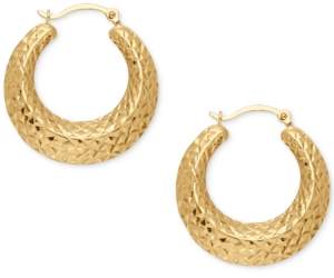 Macy's Textured Hoop Earrings in 14k Gold