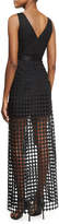 Thumbnail for your product : Diane von Furstenberg Asymmetric Sleeveless Lace Gown, Black