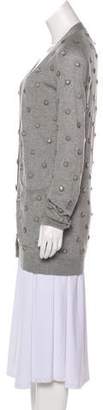 Stella McCartney Embellished V-Neck Cardigan Grey Embellished V-Neck Cardigan