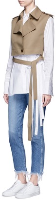 Helmut Lang Cropped bonded wool twill trench vest