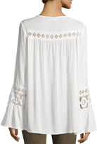 Thumbnail for your product : Max Studio Long-Sleeve Lace-Panel Top, Ivory