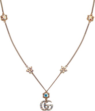 Gucci Double G necklace with crystals - ShopStyle