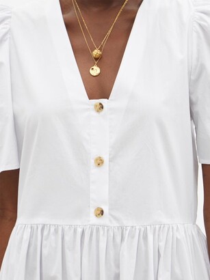 Rhode Resort Nisha Puff-sleeve Cotton-poplin Midi Dress - White