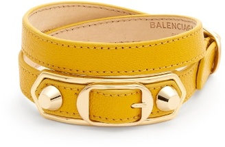 Balenciaga Metallic Edge wraparound leather bracelet