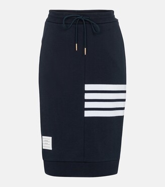 Thom Browne High-rise cotton jersey midi skirt