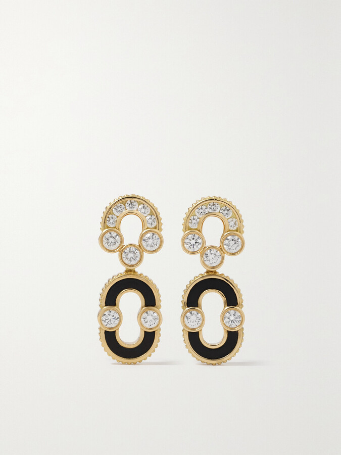 Viltier Magnetic Solo 18-karat Gold, Onyx And Diamond Earrings - One size