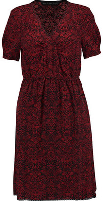 Marc by Marc Jacobs Lace-Trimmed Printed Crepe Mini Dress