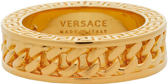 Versace Gold Medusa Head Chain Ring