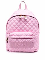 Thumbnail for your product : Moschino Quilted Logo-Plaque Backpack