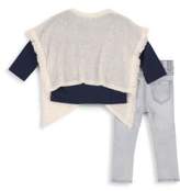 Thumbnail for your product : 7 For All Mankind Toddler's & Little Girl's Poncho Long-Sleeve Tee & Skinny Jean Three-Piece Set
