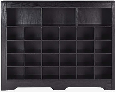 One Allium Way Shoe Cubby Console Modern Shoe Cabinet with Curved Base Versatile Sideboard for Hallway Bedroom Living Room