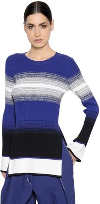 Sportmax Striped Stretch Rib Knit Sweater