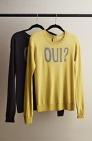 Thumbnail for your product : Halogen 'Oui' Zip Back Crewneck Sweater (Regular & Petite)