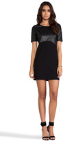 Thumbnail for your product : C&C California Ponte/Light Weight Faux Leather Mix Elbow Sleeve Dress