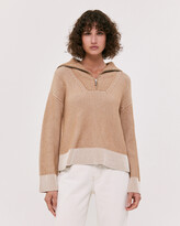 Thumbnail for your product : SABA Women's Neutrals Jumpers - Hazel Quarter Zip Sweater