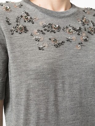 No.21 Sequin-Embellished Knitted Top