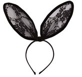 Thumbnail for your product : Charlotte Russe Velvet-Trimmed Lace Bunny Ears Headband