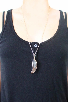 Heather Gardner Gold Wrapped Feather Necklace in Brown