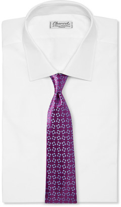 Charvet Floral-Embroidered Silk Tie