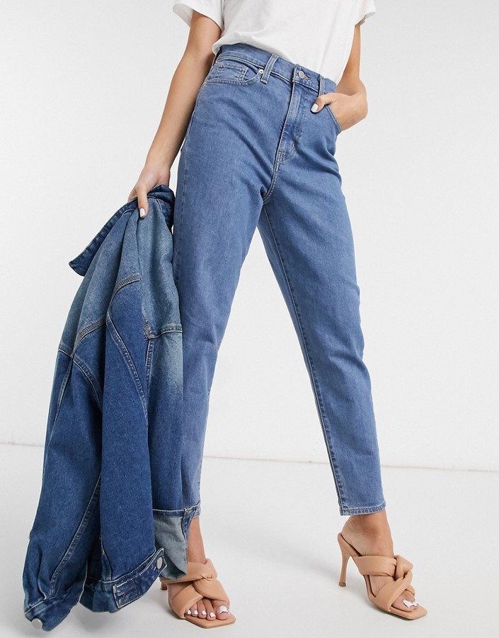 Levi's high waisted taper jean in midwash blue - ShopStyle