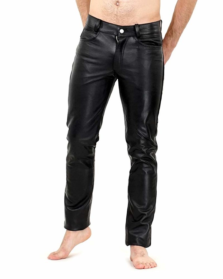 Bockle® HIM Lower Men Leather Pants Trouser Tight Very Low Waist ...