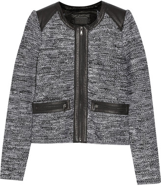 Line Hyde leather-trimmed woven jacket