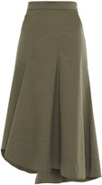 Thumbnail for your product : Brunello Cucinelli Asymmetric Cotton-blend Twill Skirt