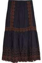Thumbnail for your product : See by Chloe Broderie Anglaise Printed Cotton Maxi Skirt