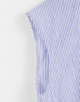 Thumbnail for your product : And other stories & cotton linen stripe print mini dress in blue - LBLUE
