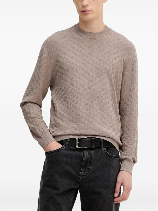 Armani Exchange Patterned Crew-Neck Sweater