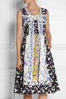 Thumbnail for your product : Peter Pilotto RH printed silk-blend cloqué dress