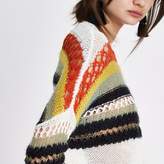 Thumbnail for your product : River Island Womens Orange multi colour stripe mixed knit jumper