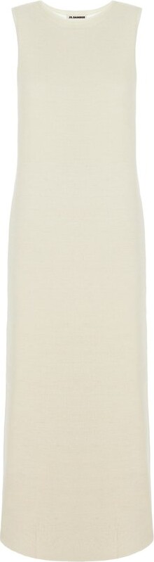 Jil Sander Semi-Sheer Knitted Sleeveless Long Dress
