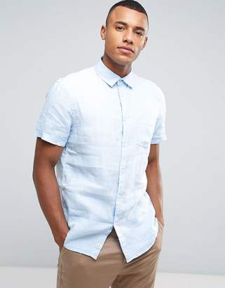 Celio Short Sleeve Shirt In 100% Linen