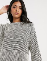 Thumbnail for your product : ASOS DESIGN marl smock swing mini dress in grey marl