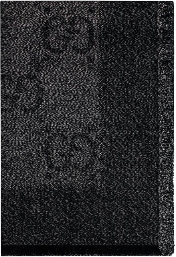 Gucci Monogram Jacquard FrayedEdge Scarf ShopStyle Scarves & Wraps