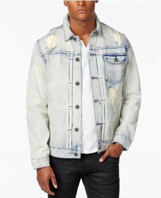 INC International Concepts Men's Ripped and Faded Denim Jacket, Created for Macy's