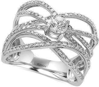 Effy Pavé Classica by Diamond Crisscross Ring (9/10 ct. t.w.) in 14k White Gold