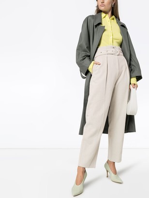Low Classic Belted High-Rise Trousers