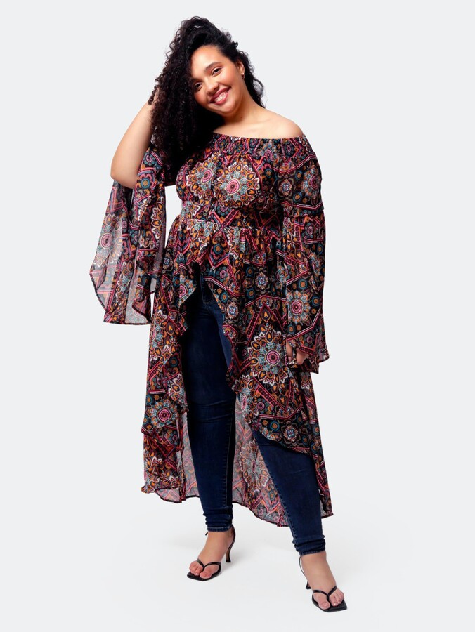 plus size yellow duster