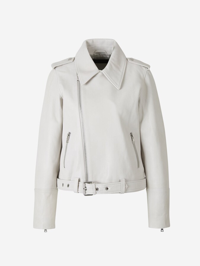 all white leather jacket