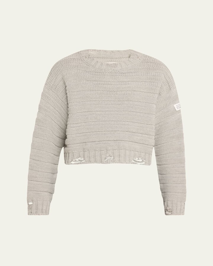 MM6 MAISON MARGIELA Distressed Crewneck Sweater