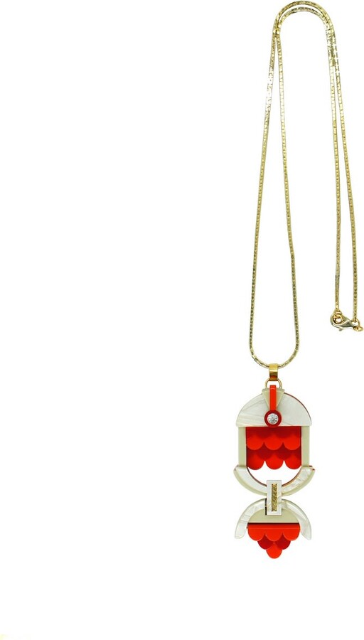 Gissa Bicalho Handmade Necklace Fish Red