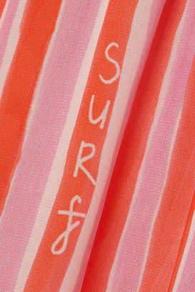 Mira Mikati Love More Striped Chiffon Maxi Dress - Pink