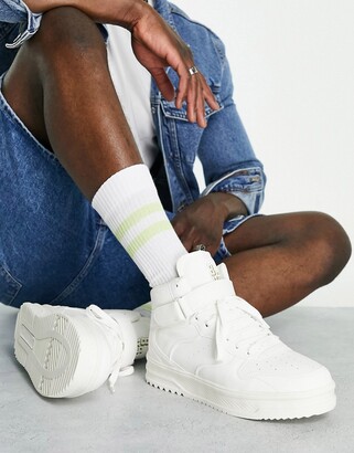 Bershka High Top Trainer In White - ShopStyle Sneakers & Athletic Shoes