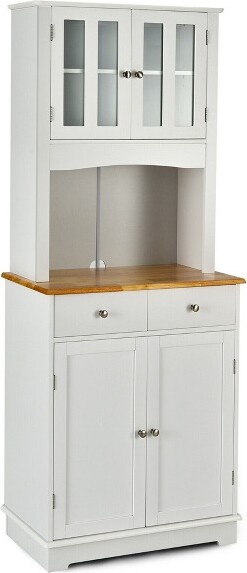 Costway CostwayBuffetHutchKitchenStorageCabinetw/MicrowaveStandStorageShelves