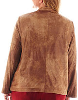 Thumbnail for your product : Alfred Dunner Shimmer Faux-Suede Jacket - Plus