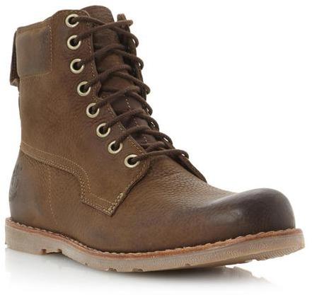 TIMBERLAND MENS 5868R - BROWN Leather Plain Toe Lace Up Boot - ShopStyle